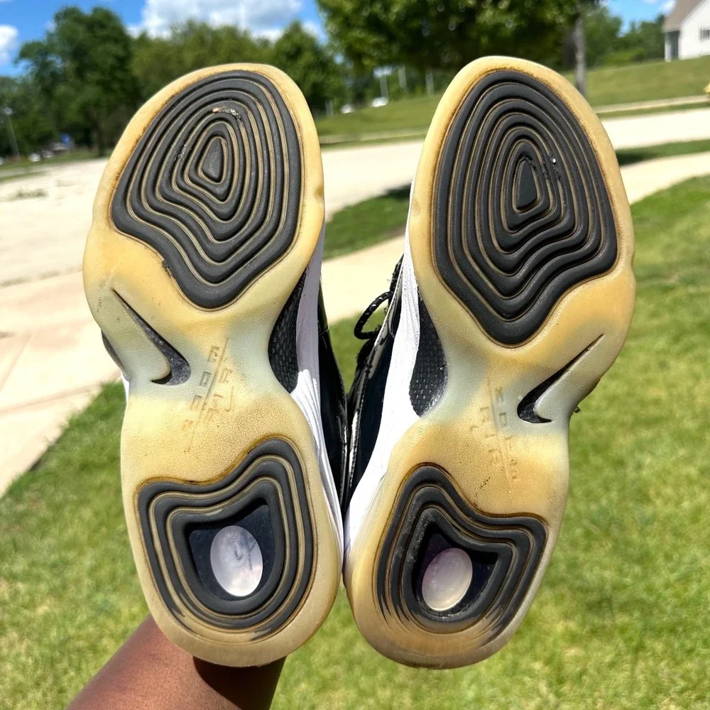 Nike Air Penny 2 Black White Patent Leather  Athletic Shoes Men's Size 9.5
